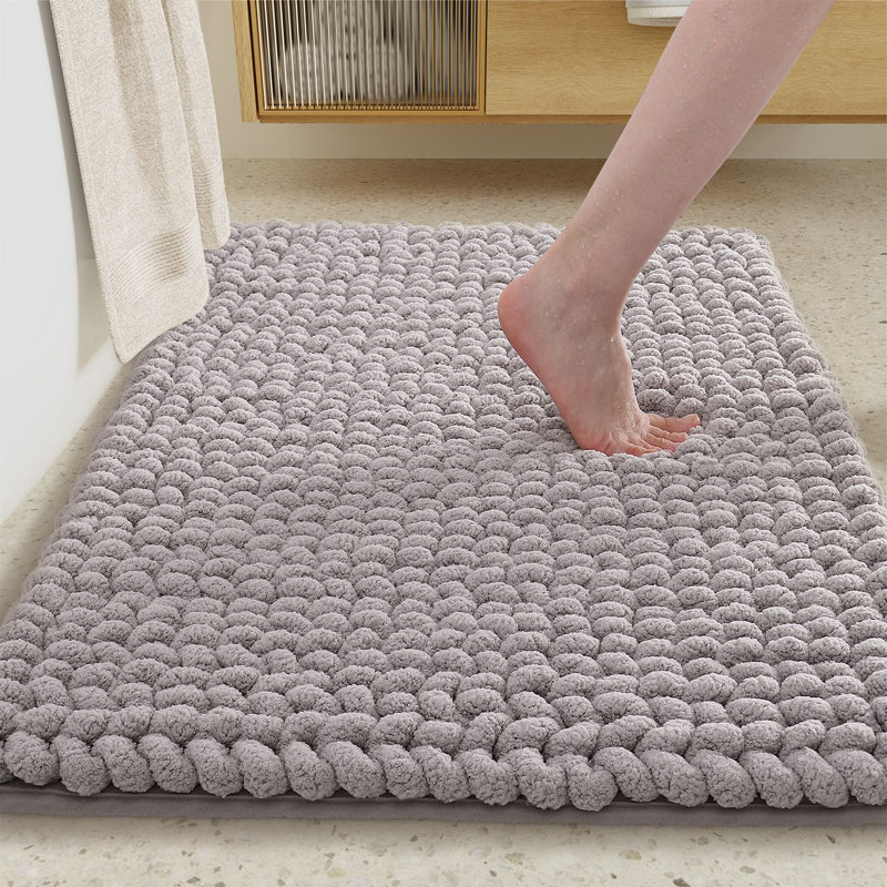 Droitwich Chenille Bath Rug, Dark Gray, Single - 24" W x 36" L