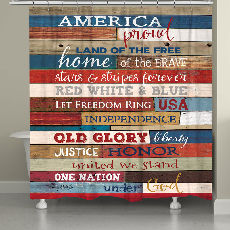 Rideau de douche simple Watsonville America Proud