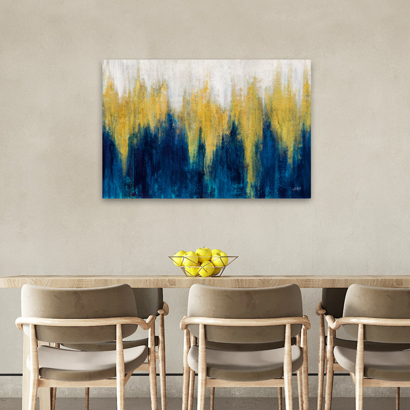 Abstract And Blue Glimmer II Crop Art, 24" H x 36" W