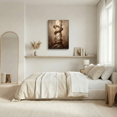 Ensemble de 1 tableau sur toile avec plume de serpent