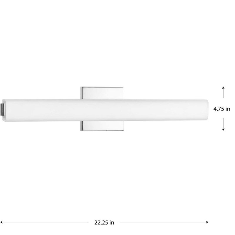 Fitzgerald Dimmable LED Bath Bar, Polished Chrome