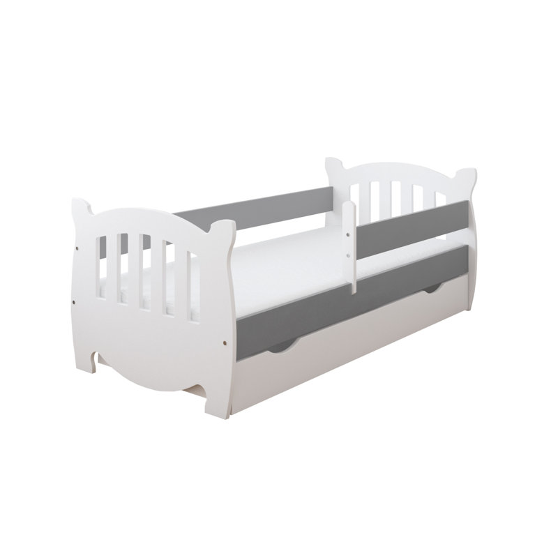 Langston Cabin Bed with Storage Included, White/Grey, European Toddler (80 x 180 cm)