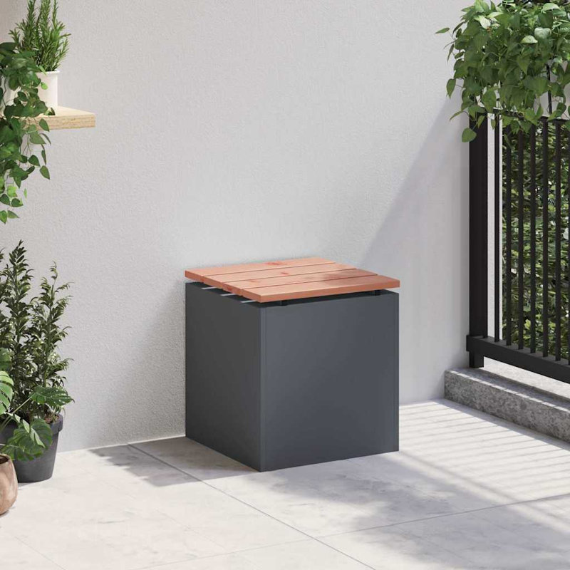 Outdoor Bench, Anthracite, 43cm H x 40cm W x 40cm D