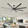 96 Inch Industrial Dc Motor Ceiling Fan, Large Ceiling Fan With 8 Reversible Blades,  5-Speed Remote Control, Home Or Commercial Ceiling Fans For Porch/Garage/Shop, Black