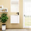Meuble-lavabo mural de 22 po avec porte à fermeture en douceur, accessoire de meuble-lavabo élégant avec lavabo, fixation murale moderne