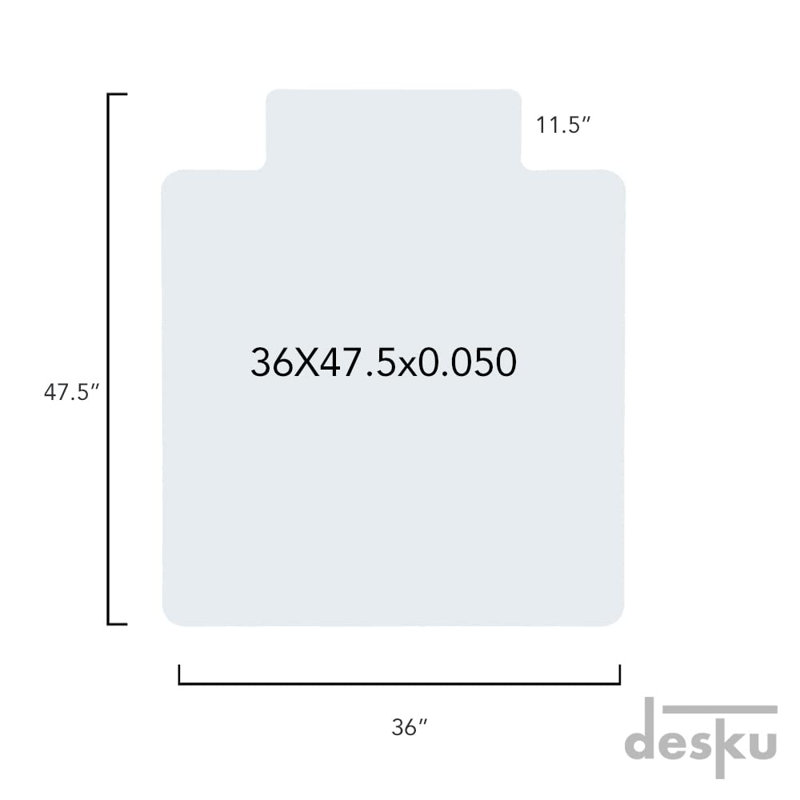 Tapis de chaise rectangulaire, Inclus, L 48 po x P 36 po, Blanc
