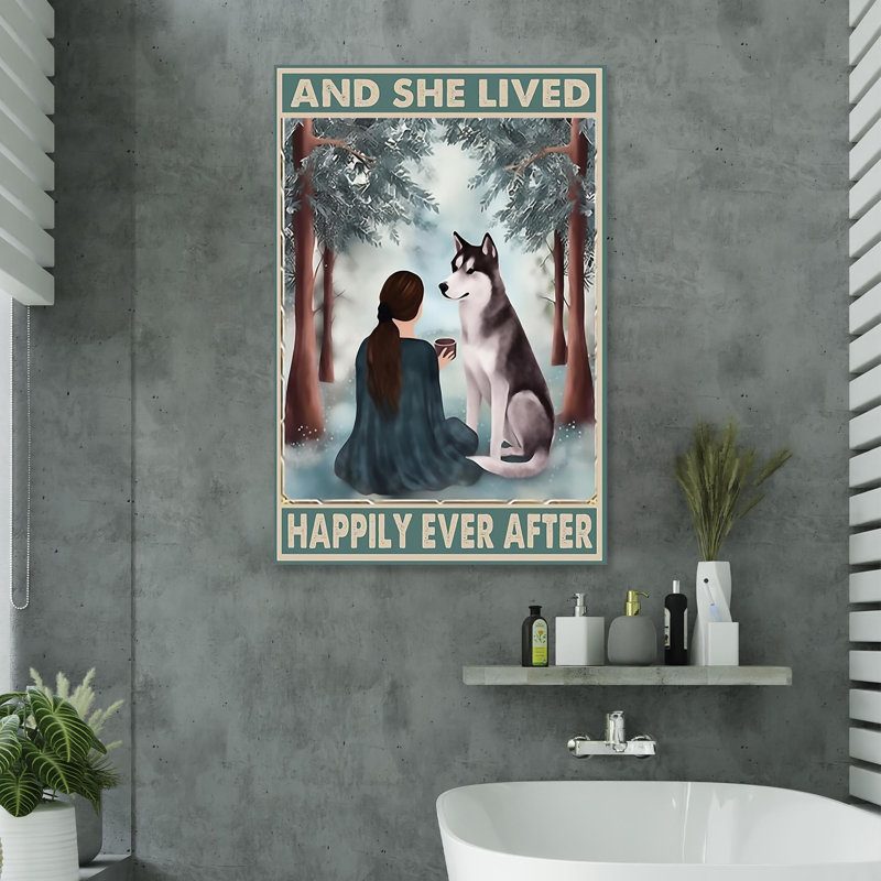 «Husky and She Lived Happily Ever After», impression sur toile tendue, L 11 po x H 14 po