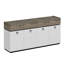 Console moderne avec de nombreuses tablettes, blanc et noir, 70,9 x 33,1 x 15,7 pouces | 100% panneau de particules enduit de mélamine, épaisseur: 0,7 pouce | Conception murale, parfaite pour la maison ou le bureau