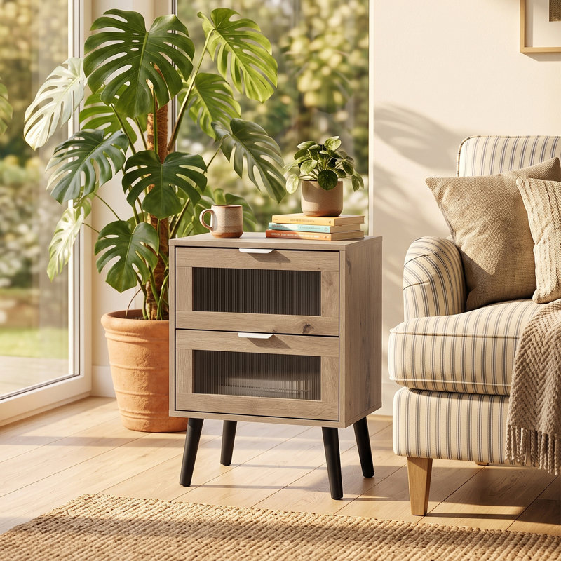 40 cm W Acrylic Bedside Table