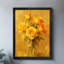 Reproduction d'art encadrée noire encadrée de roses orange rétro-587428272