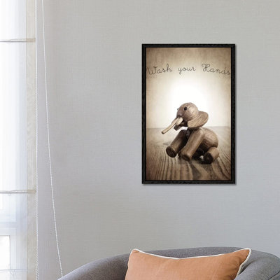 Zooline Elephant Wash Your Hands by Saint And Sailor Studios - Gallery-Wrapped Canvas Giclée on Canvas