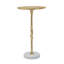 Table d'appoint dorée 13,8 x 13,8 x 24 po avec nœuds en corde et base en marbre blanc (table basse incluse)
