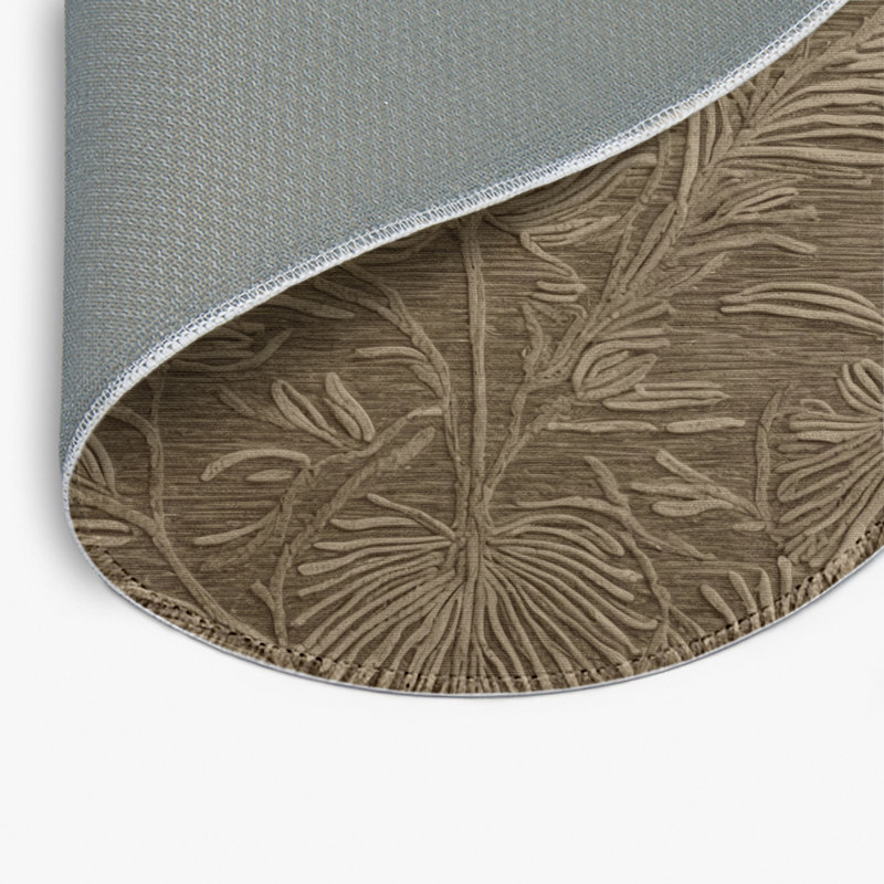 Tapis d'intérieur et d'extérieur brun Nature, Rond 5 pi