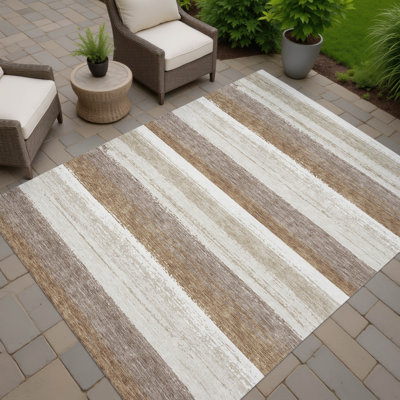 Machine Washable Indoor/Outdoor Chantille ACN2707 Stripes Rug