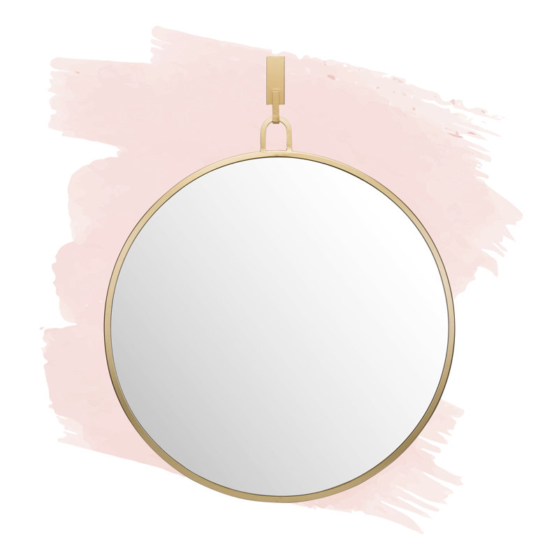 Stopwatch Round Accent Mirror - 30"W x 30"H - Gold, Round, Gold, 30" x 30"