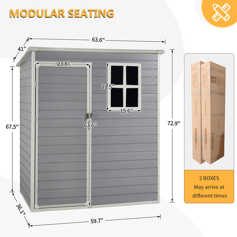 5 ft. W x 3 ft. D Resin Vertical Storage Shed