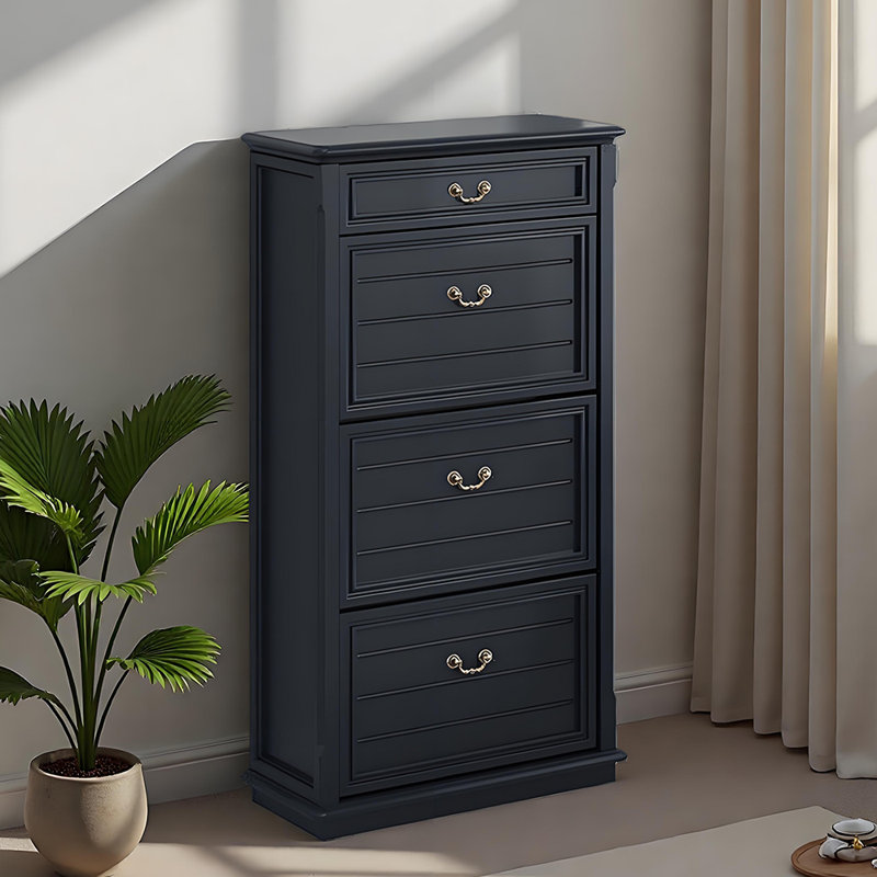 Classic black popular storage shoe cabinet, 48.43" H x 19.69" W x 11.42" D