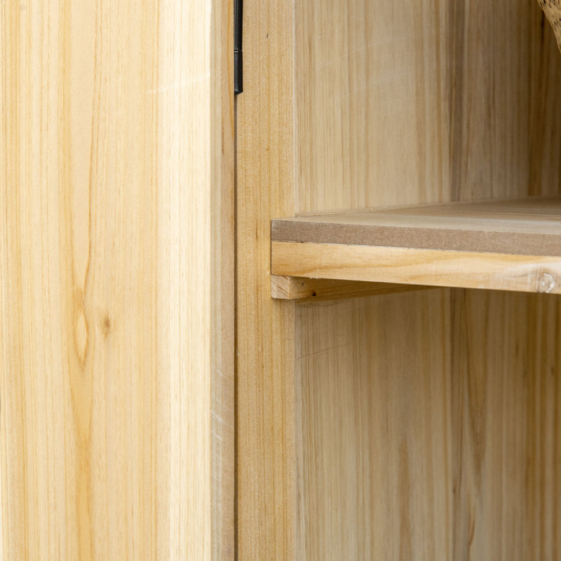 Natural Wood Outdoor Storage Shed with Shelving