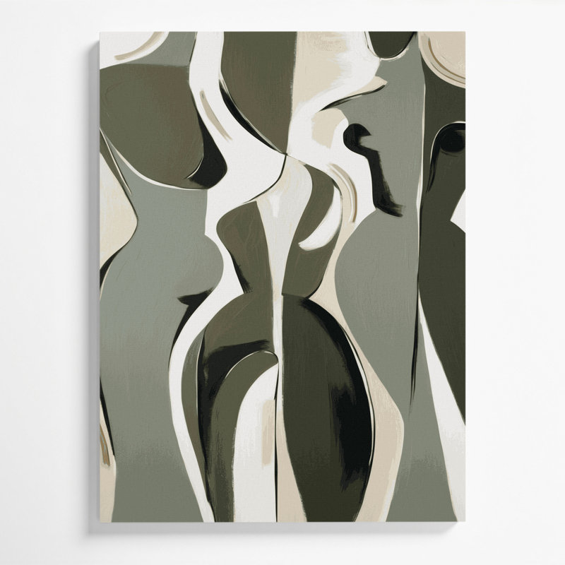 Abstrait art figuratif brun sur toile 91, H 14 po x l 11 po