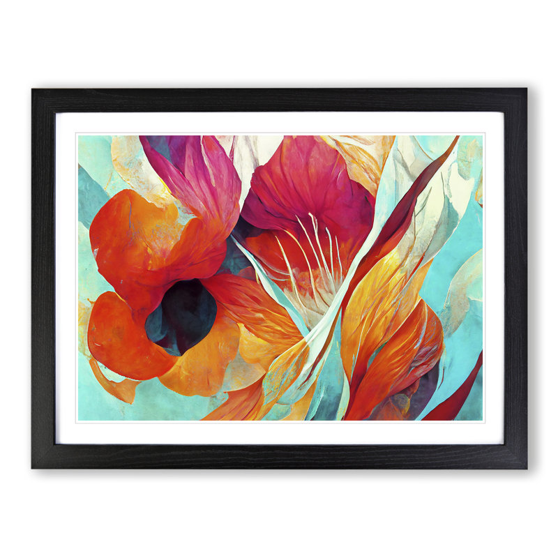 Flowers - Framed Print, Black Framed, 46cm H x 64cm W