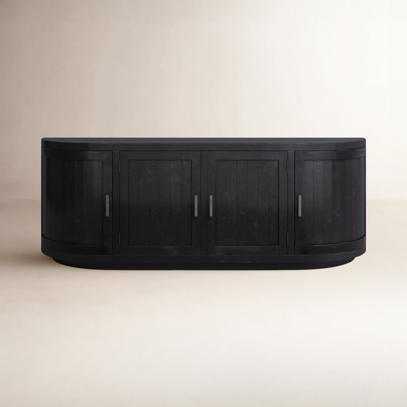 Rudi Solid Wood TV Stand, Black