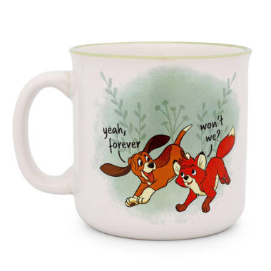 Disney The Fox and The Hound 20-Ounce Teardrop Stemless Wine Glass | Set of 2
