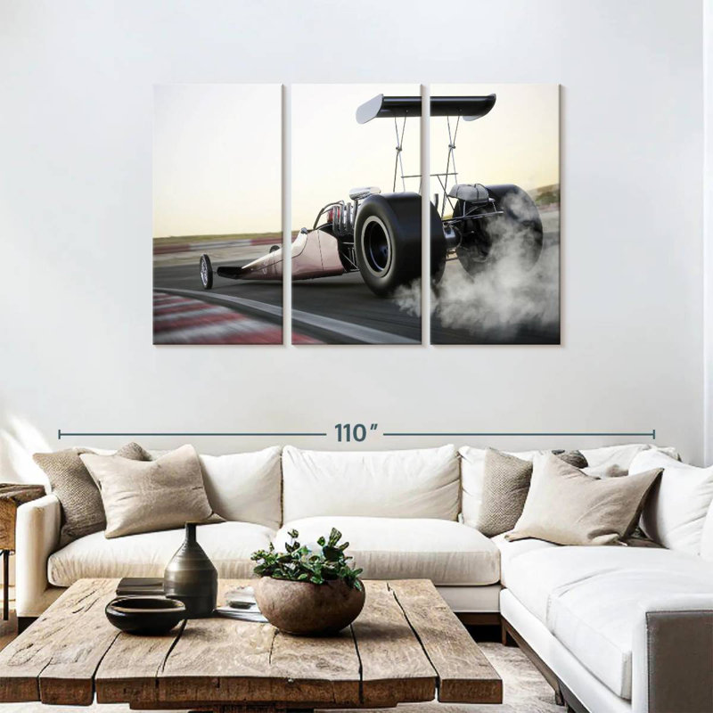 Mehar Dragster Car In Action, 48" H x 74" W