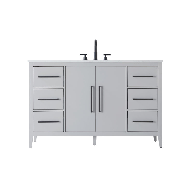 54 Inch Single Bathroom Vanity, Gray
