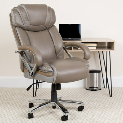 Chaise de bureau ergonomique Molly Big & Tall LeatherSoft avec appui-tête et accoudoirs