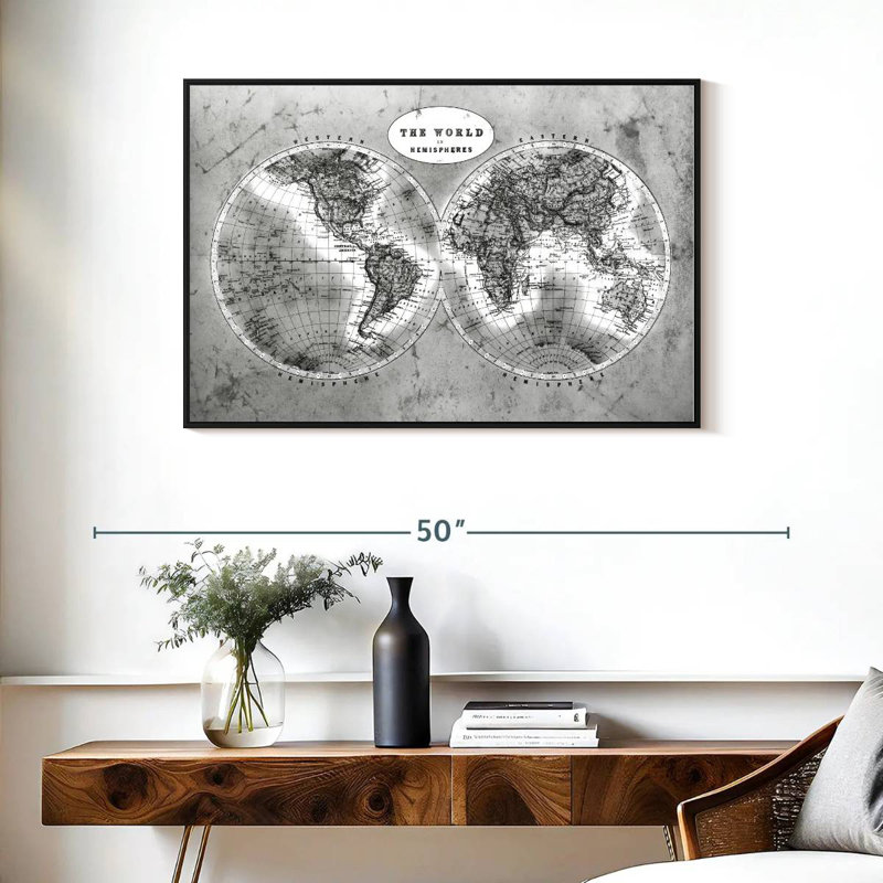 Découvrez le monde BW Hatch, 37 po x 25 po, Cadre flottant noir