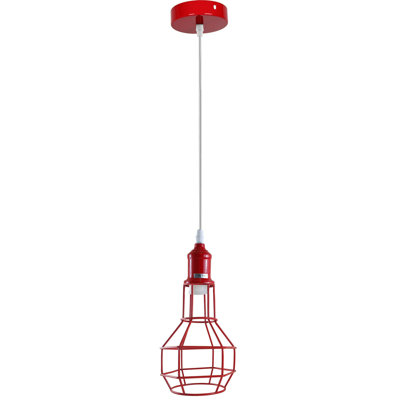 Billups 1 - Light Red Teardrop Pendant