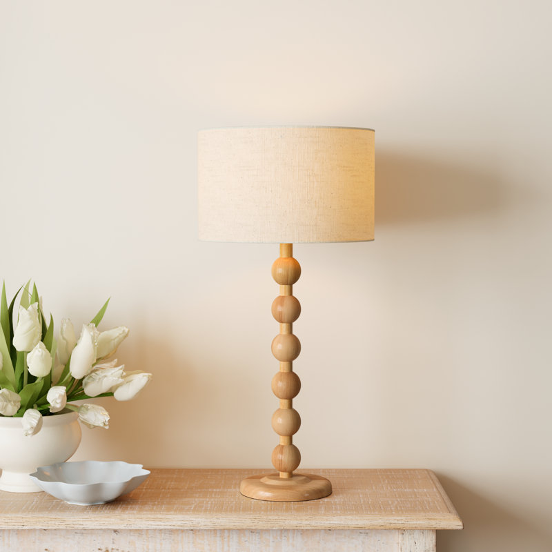 Levy Solid Wood Table Lamp, Natural