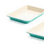 Ensemble de 2 plaques à biscuits en céramique antiadhésives 13 po x 9 po GreenLife, turquoise