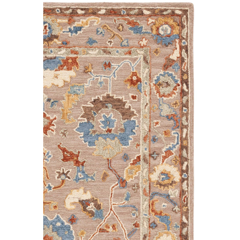 Tapis en coton ivoire / beige touffeté à la main Metro, Rectangle 8 pi x 10 pi