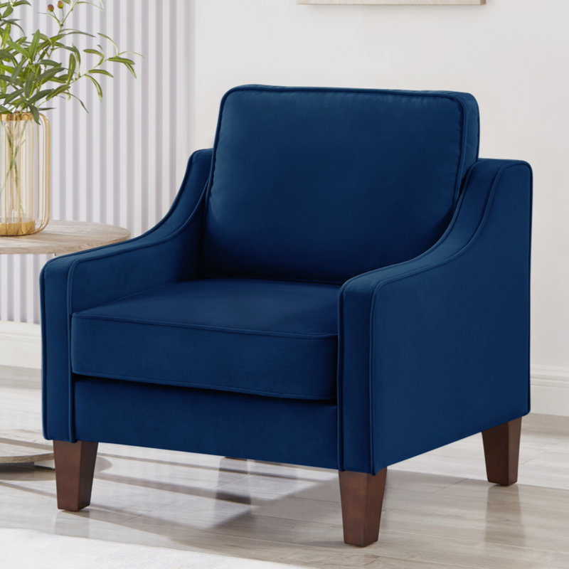 Canapé Vallen, Velours marine, H 34,25 po x l 29 po x P 29 po, 1