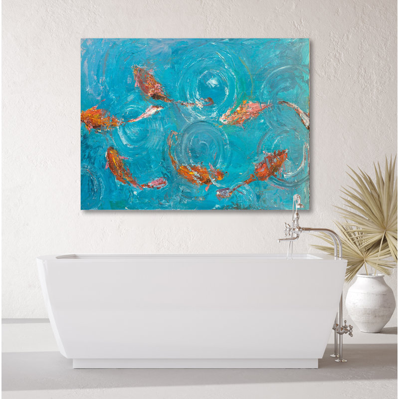 Koi Pond by John Beard - Artist Enhanced Canvas Print, 36" H x 48" W x 1.5" D
