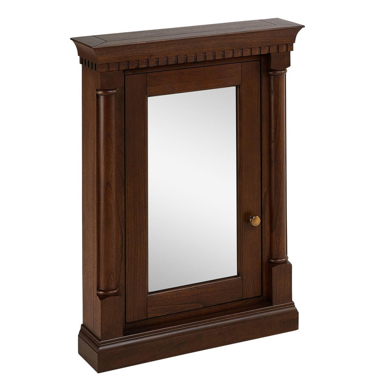 Claudia 24" Framed Single Door Medicine Cabinet, Antique Coffee