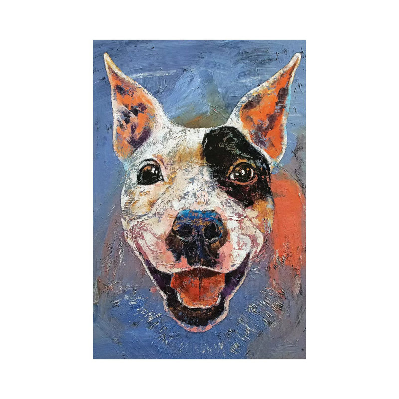 Happy Pitbull by Michael Creese - Wrapped Canvas Painting, 66.04 cm H x 45.72 cm W x 1.91 cm D