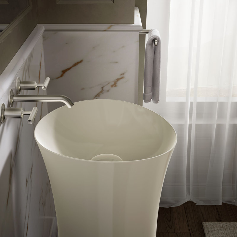 Veil® Pedestal Bathroom Sink, Biscuit