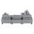 Gray Corduroy 4 Modular , Solid Wood Legs, Foam Padding For Comfortable Living 4 Sectional , Pocket Coils Home Decor Style