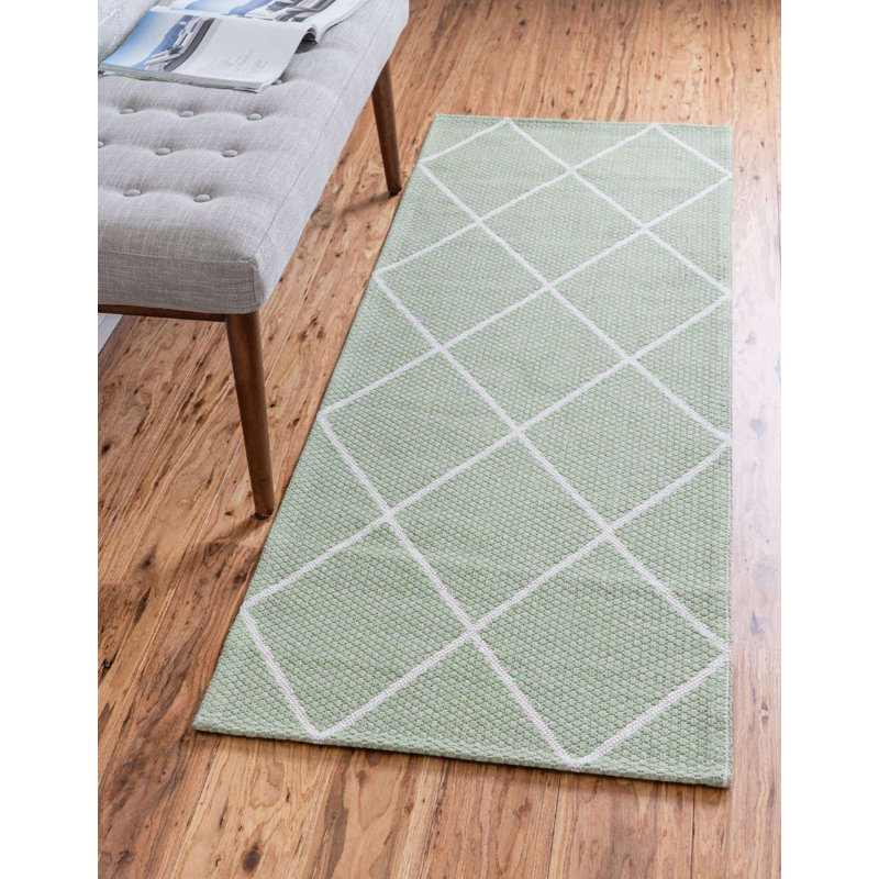 California Cotton Abstract Indoor Rug, Runner 2'2" x 6'