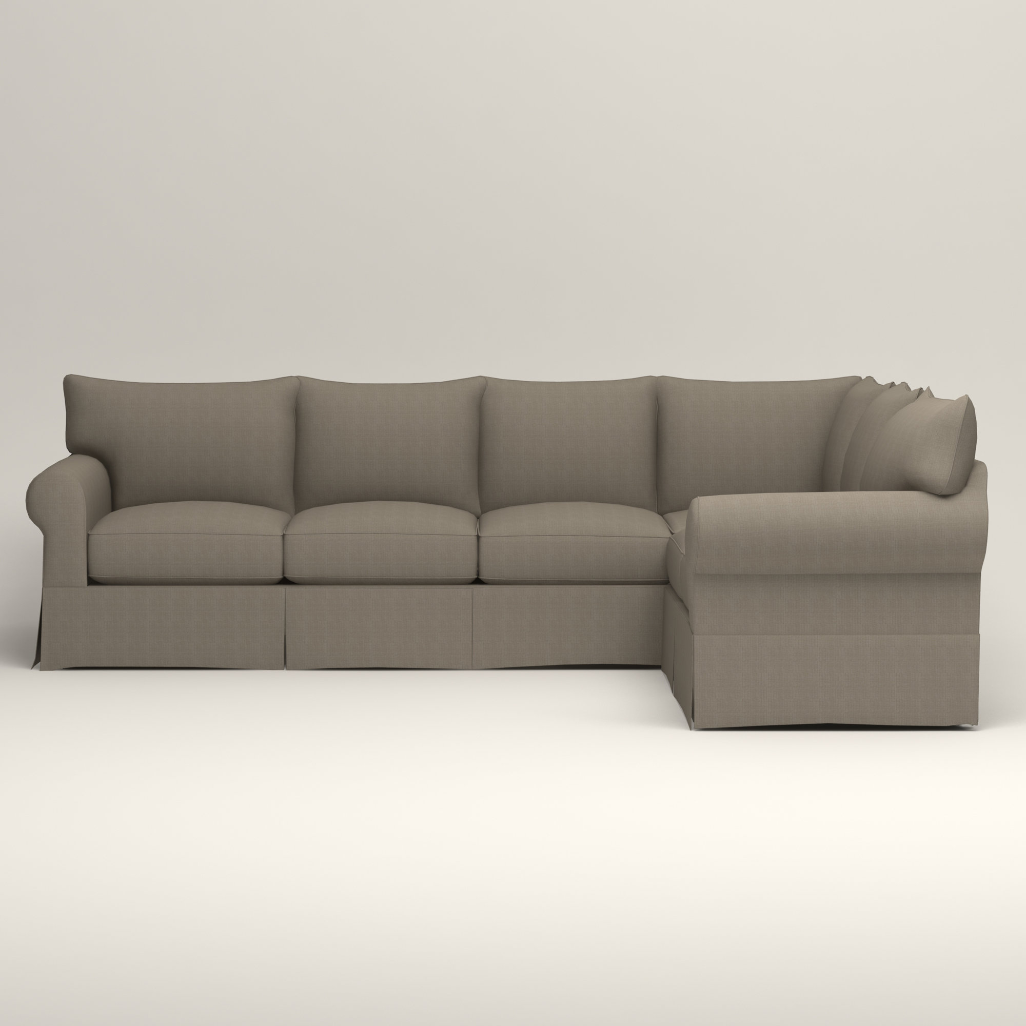 Amari Upholstered L-Sectional, Drusky Linen Sustain® Basketweave, Right Hand Facing