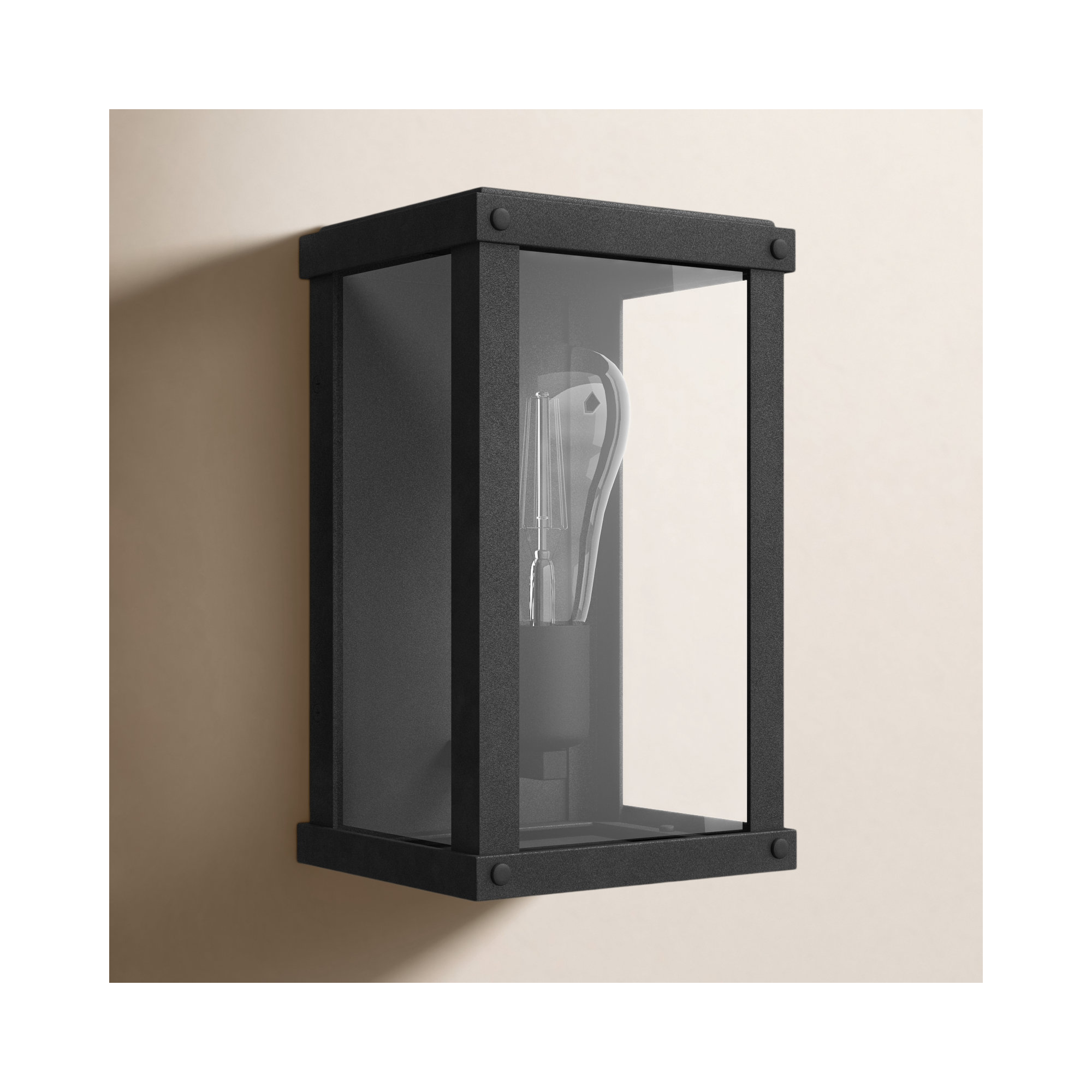 Single Light Outdoor Aluminum Wall Light, Aged Zinc