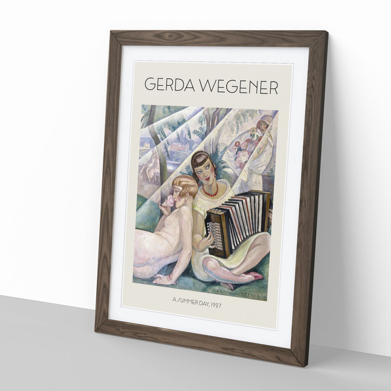 A Summers Day by Gerda Wegener - Picture Frame Painting, Walnut Framed, 65cm H x 48cm W x 2cm D