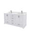 Meuble-lavabo double autoportant 60 po avec plateau en quartz blanc Maya-92871998