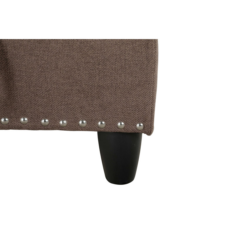 Canapé modulaire Nailtrim avec porte-gobelet rabattable, velours côtelé brun, Velours côtelé brun