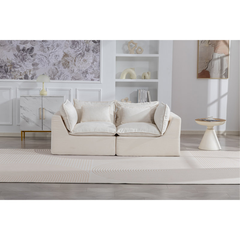 Boneless Cloud Couch Oversized Modular Sectional Sofa True Relax Comfy Couches Wide&Deep Seat Sofas For Living Room Furniture Sets, 2Seat