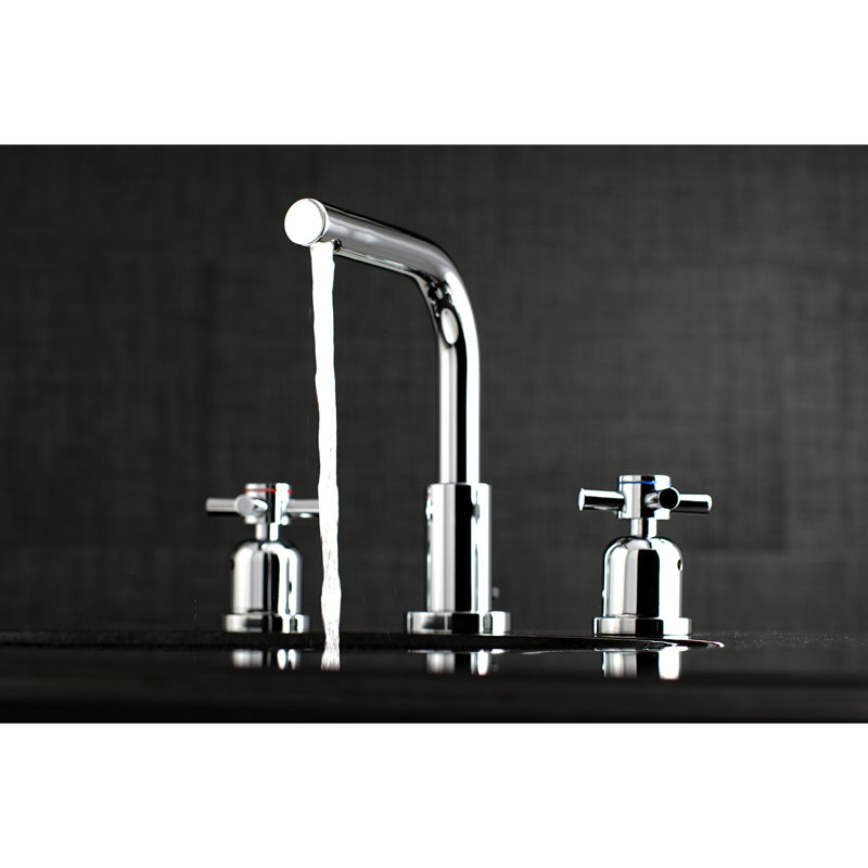 Concord 8" Chrome Widespread Bathroom Faucet with Brass Pop-Up