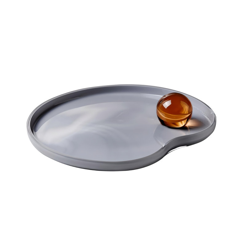 Nude Juno Lead Free Crystal Platter, 1"H x 8.75"W x 8.75"D