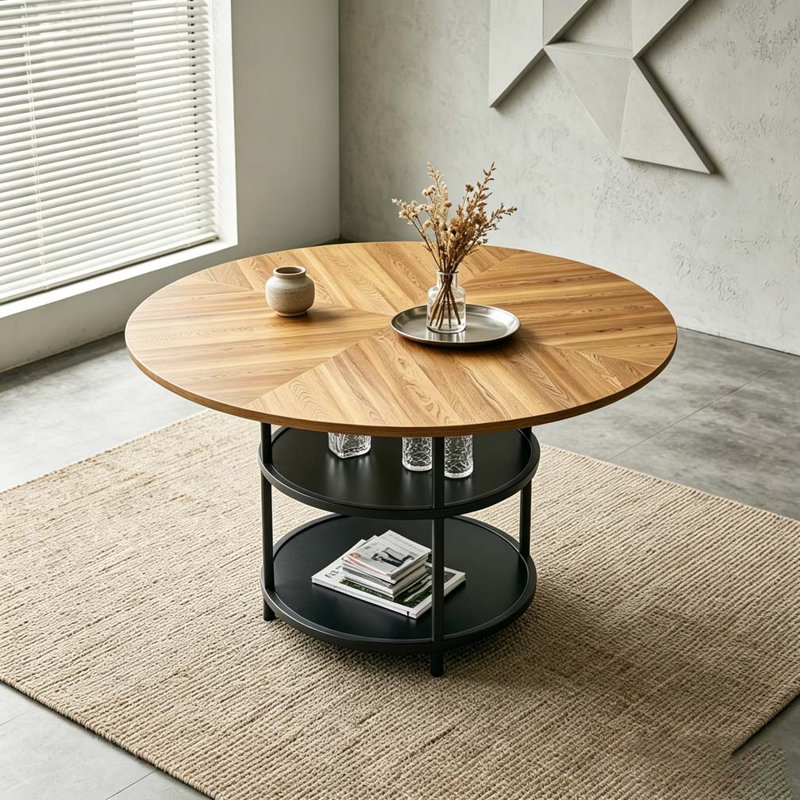 47.3-inch dining table - double-layer storage